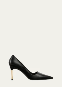 Gucci85mm Trinity Leather Pointed-Toe Pumps