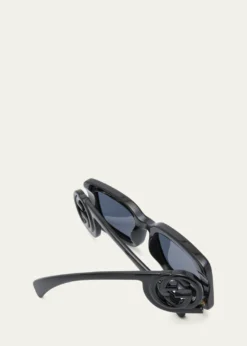 GucciMonochrome GG Rectangle Acetate Sunglasses