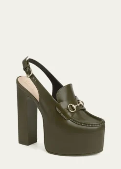GucciOttavia Leather Platform Loafer Pumps