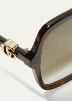 GucciOversize Rectangle Acetate Sunglasses