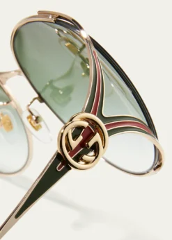 GucciOversized Oval GG Sunglasses