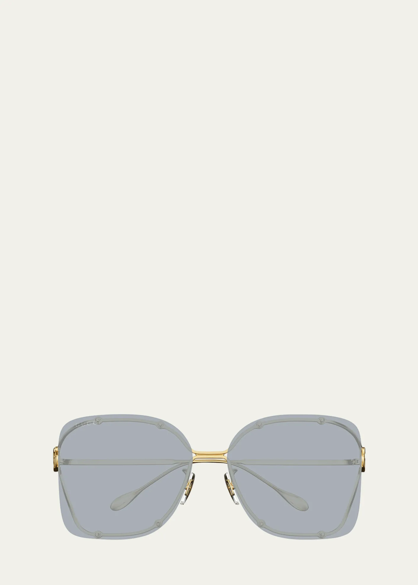 GucciRimless Square Metal Sunglasses