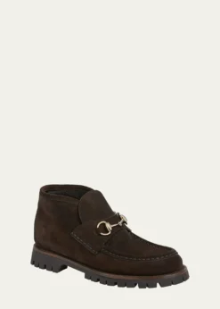GucciSylke Suede Horsebit Booties