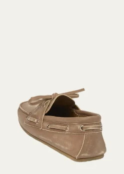 GucciWashed Leather Boat Shoes