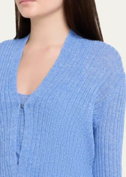 Guest in ResidenceBreezy Ribbed Cashmere Cardigan