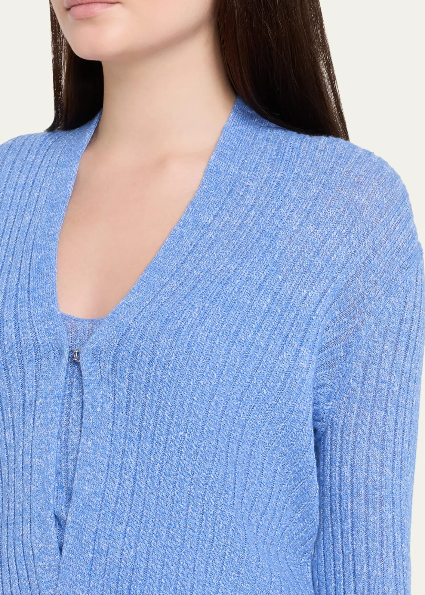Guest in ResidenceBreezy Ribbed Cashmere Cardigan