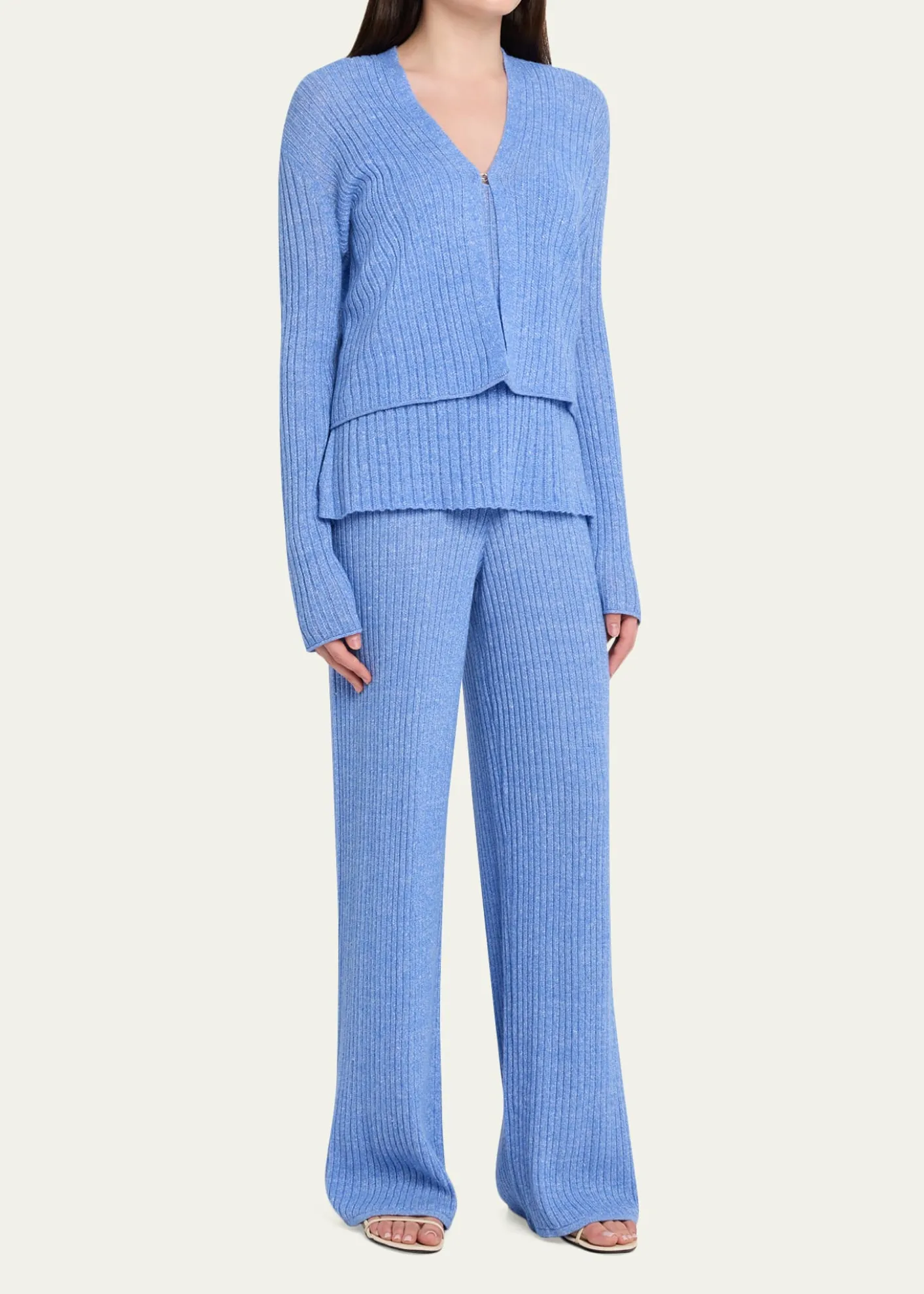 Guest in ResidenceBreezy Ribbed Cashmere Cardigan