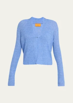 Guest in ResidenceBreezy Ribbed Cashmere Cardigan