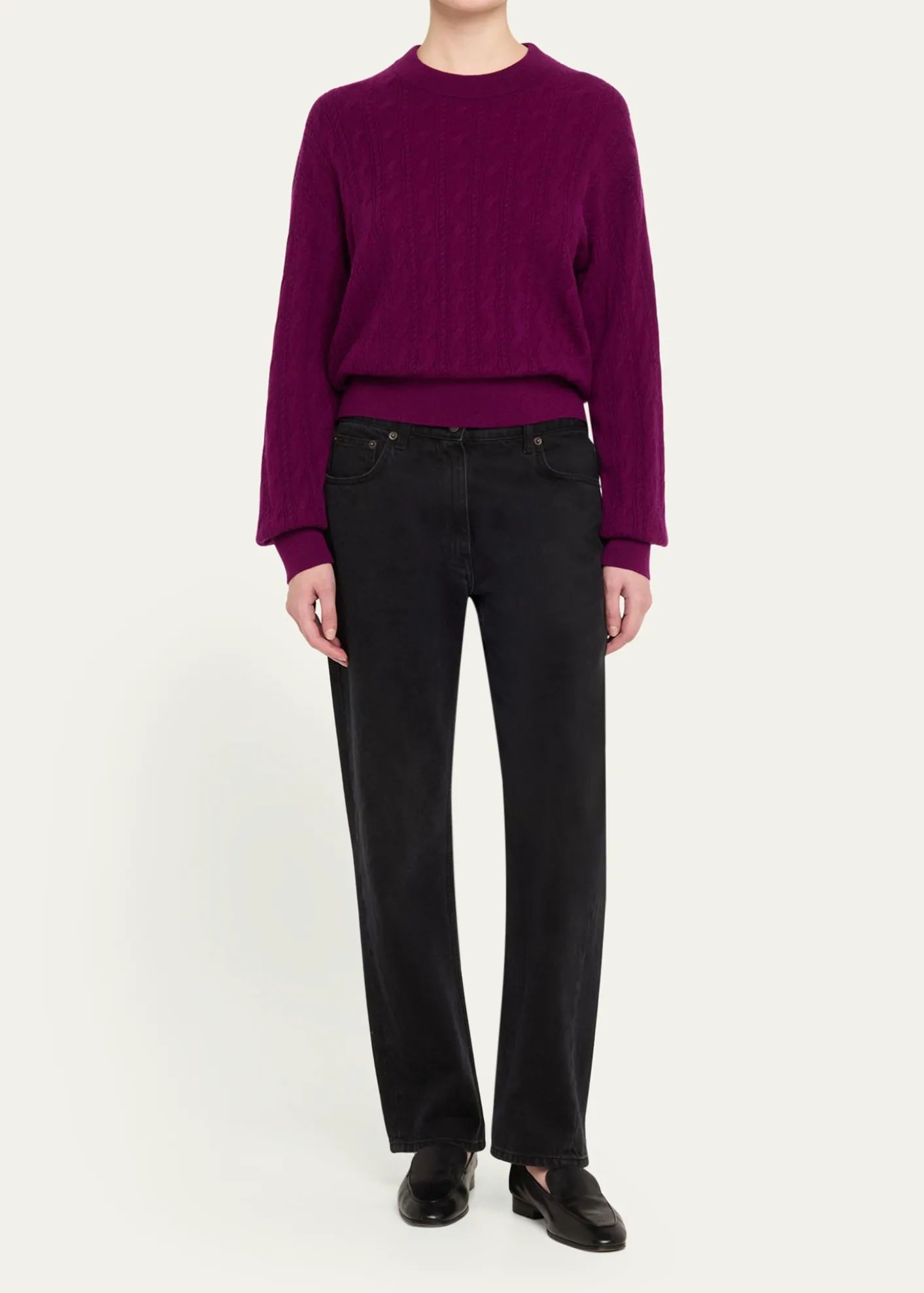 Guest in ResidenceCashmere Cable Collegiate Sweater