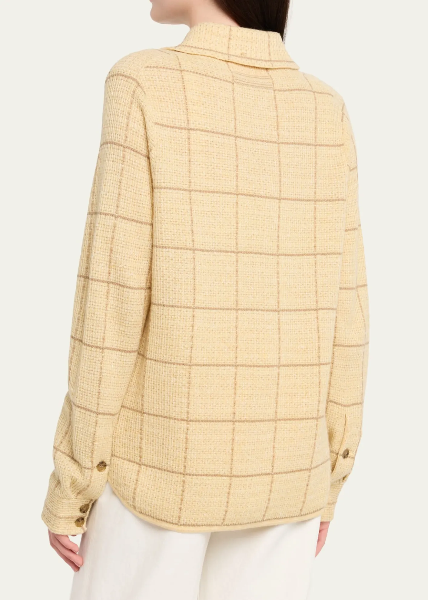 Guest in ResidenceDylan Plaid Cashmere-Linen Shirt