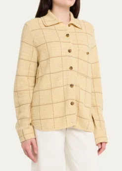 Guest in ResidenceDylan Plaid Cashmere-Linen Shirt