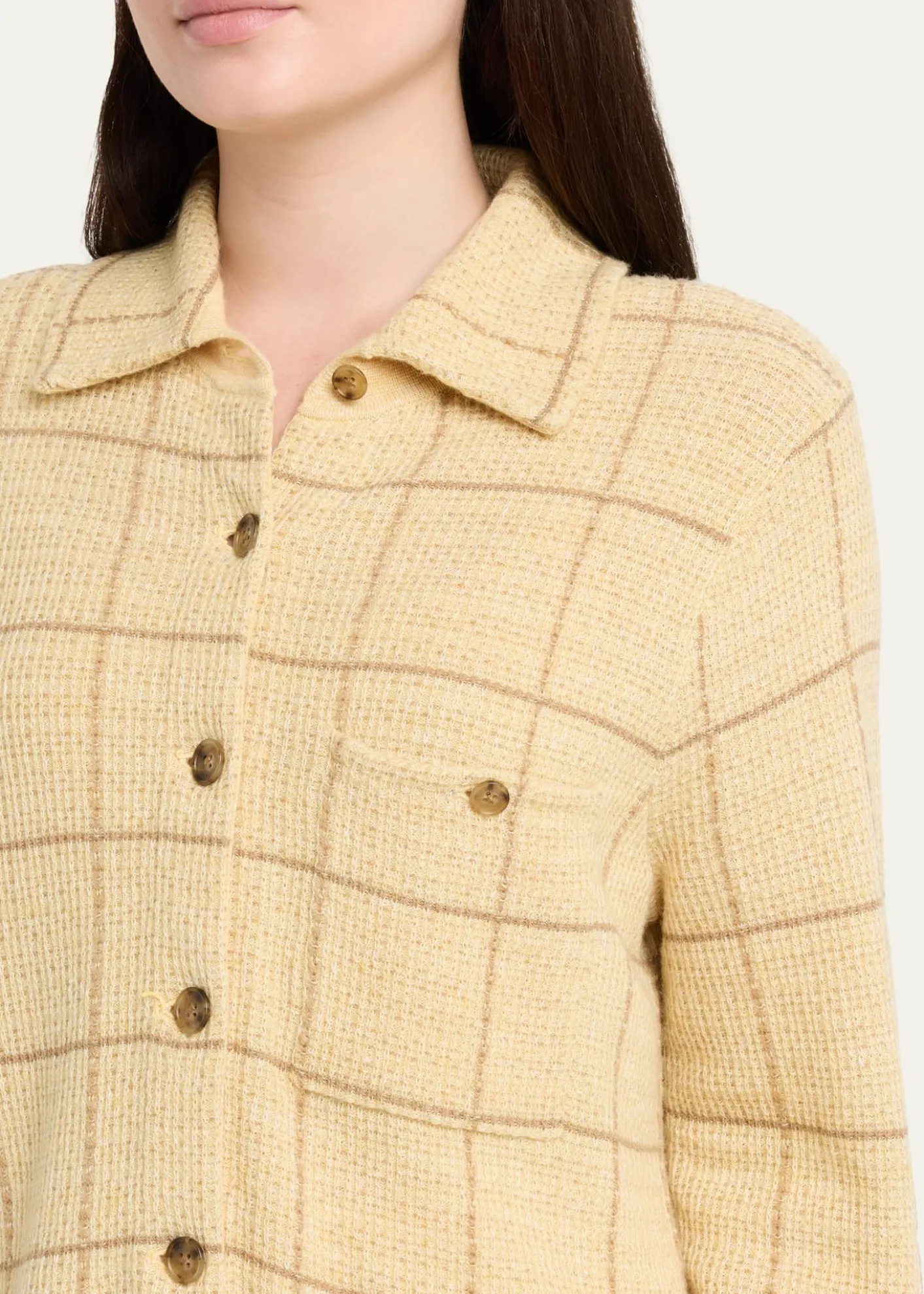Guest in ResidenceDylan Plaid Cashmere-Linen Shirt