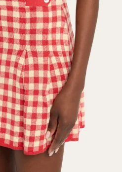 Guest in ResidenceGingham Pleated Mini Skirt