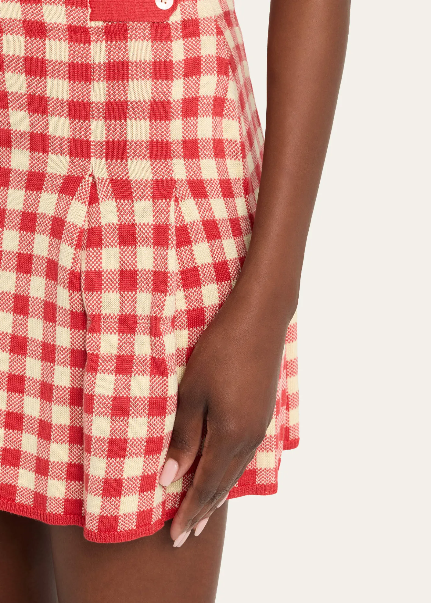 Guest in ResidenceGingham Pleated Mini Skirt