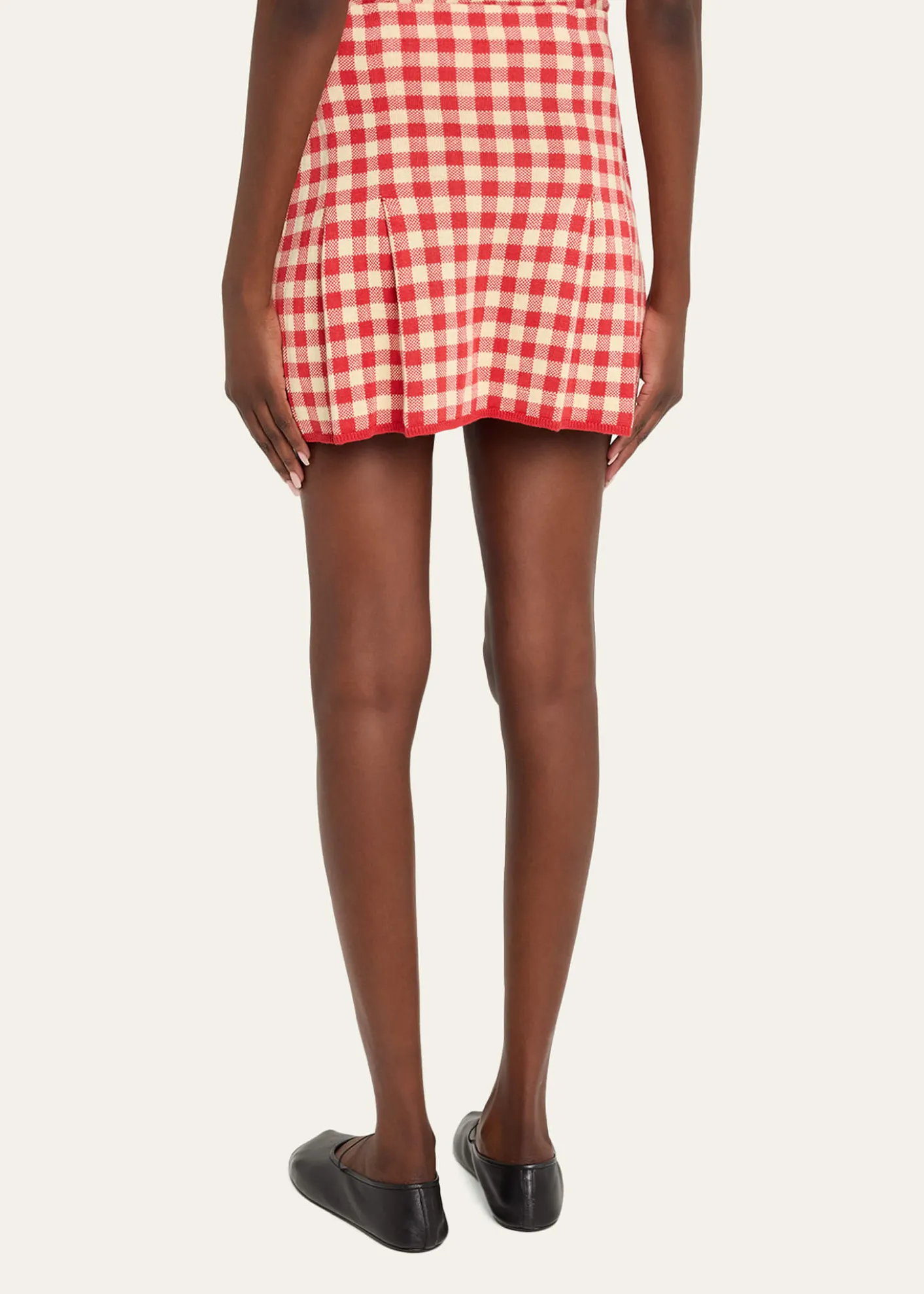 Guest in ResidenceGingham Pleated Mini Skirt