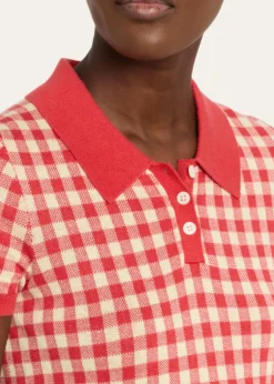 Guest in ResidenceGingham Shrunken Silk-Linen Polo
