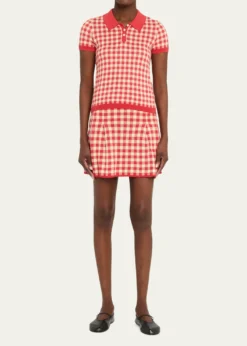 Guest in ResidenceGingham Shrunken Silk-Linen Polo