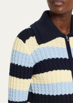 Guest in ResidenceKirby Striped Cable-Knit Jacket