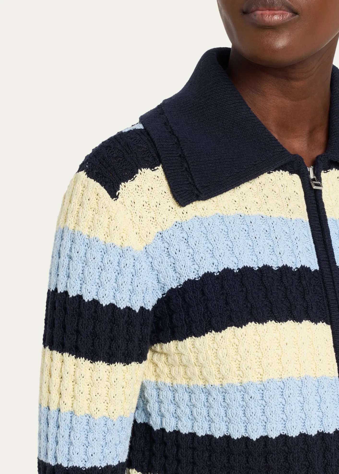 Guest in ResidenceKirby Striped Cable-Knit Jacket