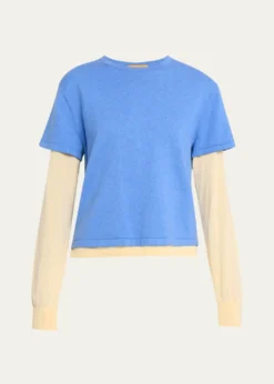 Guest in ResidenceLayered Cotton-Cashmere Tee
