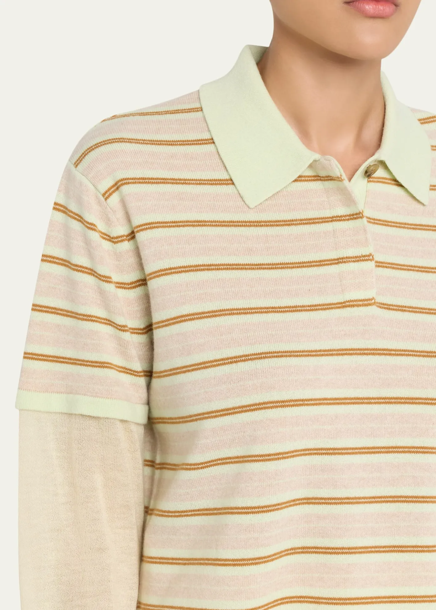 Guest in ResidenceLayered Stripe Cashmere Rugby Sweater