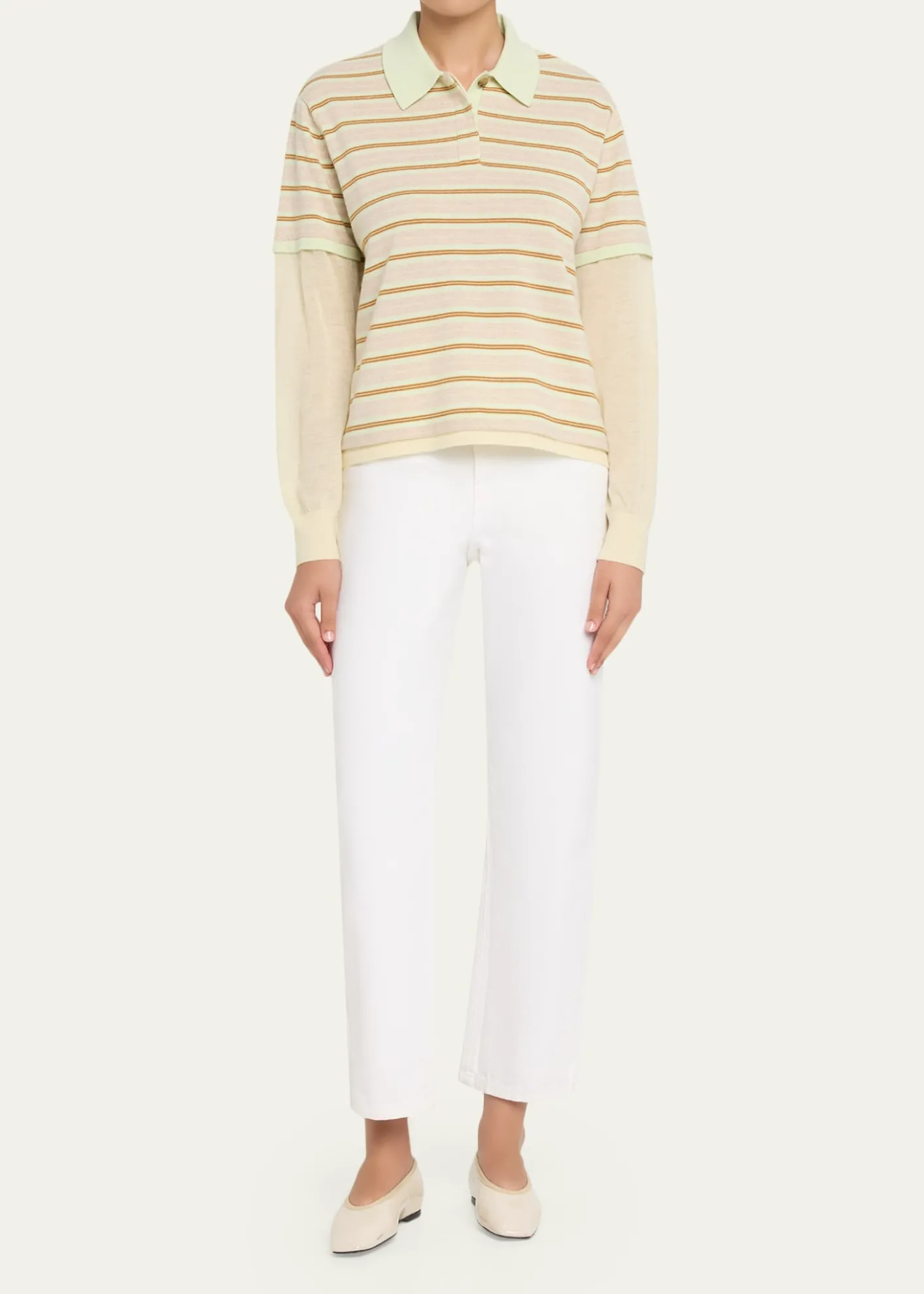 Guest in ResidenceLayered Stripe Cashmere Rugby Sweater