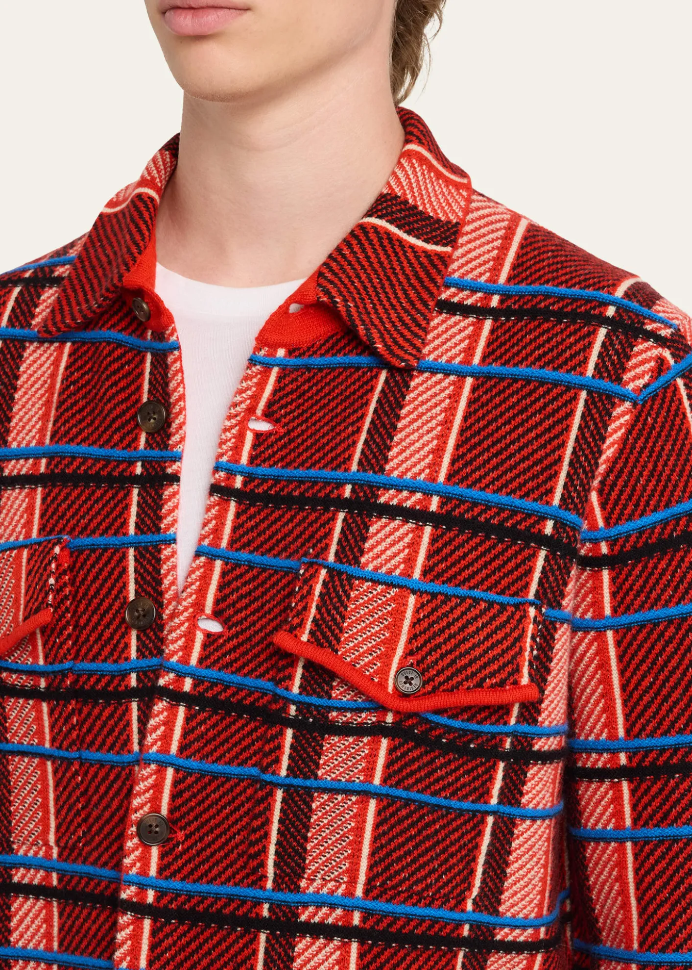 Guest in ResidenceMen's Windowpane Cashmere Work Shirt