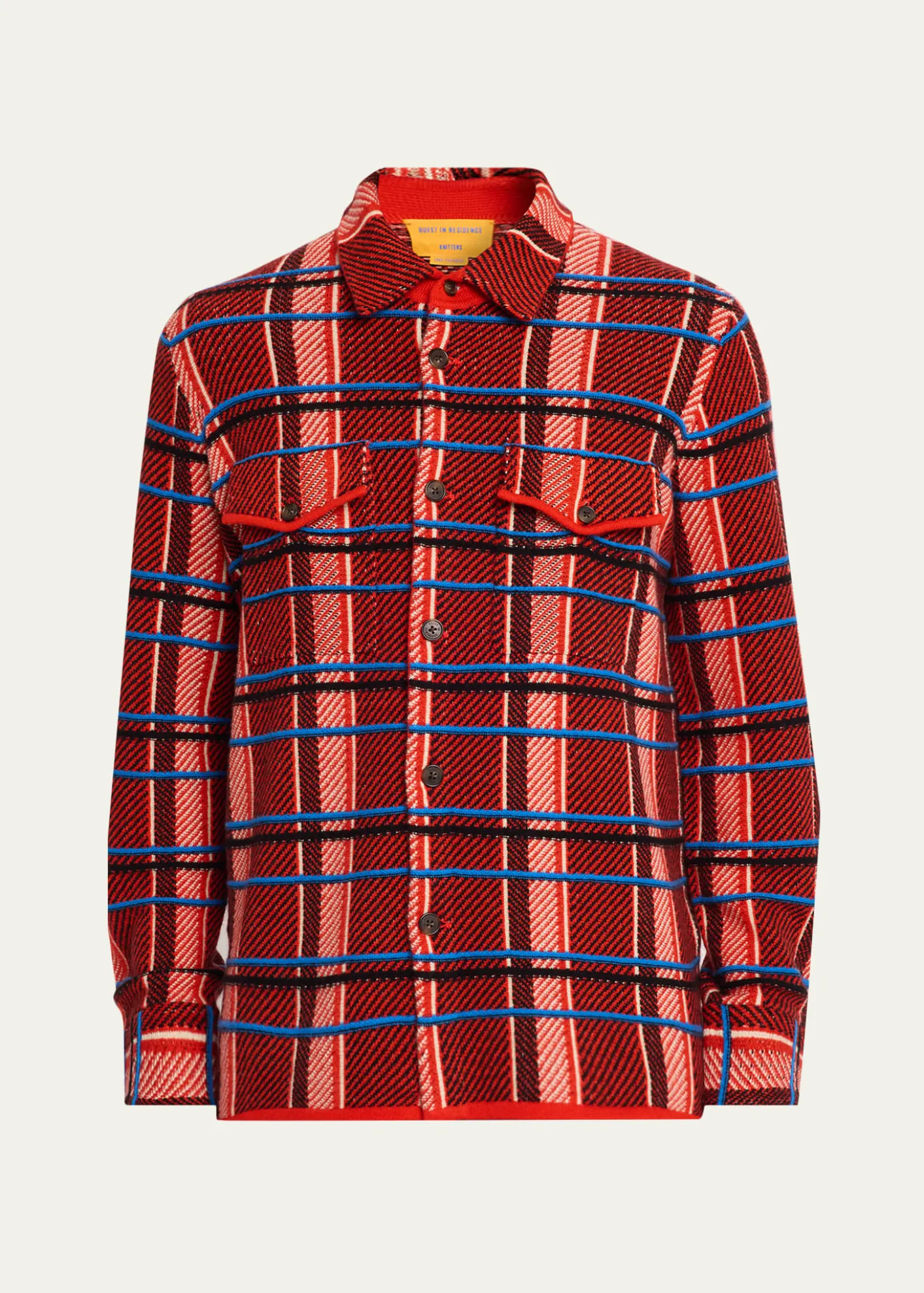 Guest in ResidenceMen's Windowpane Cashmere Work Shirt