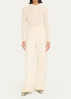Guest in ResidenceShrunken Long-Sleeve Cashmere Polo
