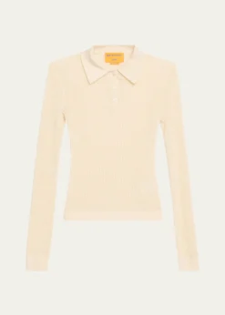 Guest in ResidenceShrunken Long-Sleeve Cashmere Polo