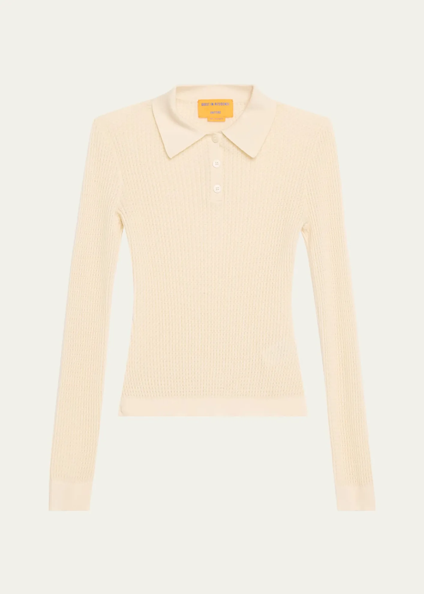 Guest in ResidenceShrunken Long-Sleeve Cashmere Polo