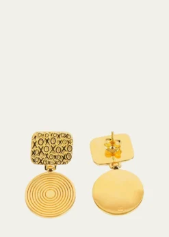 Gwen BelotiXO Drop Disk Earrings
