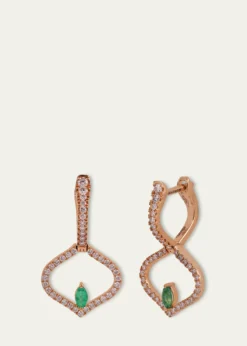 Gyan JaipurSarai Diamond and Emerald Single Motif Earrings