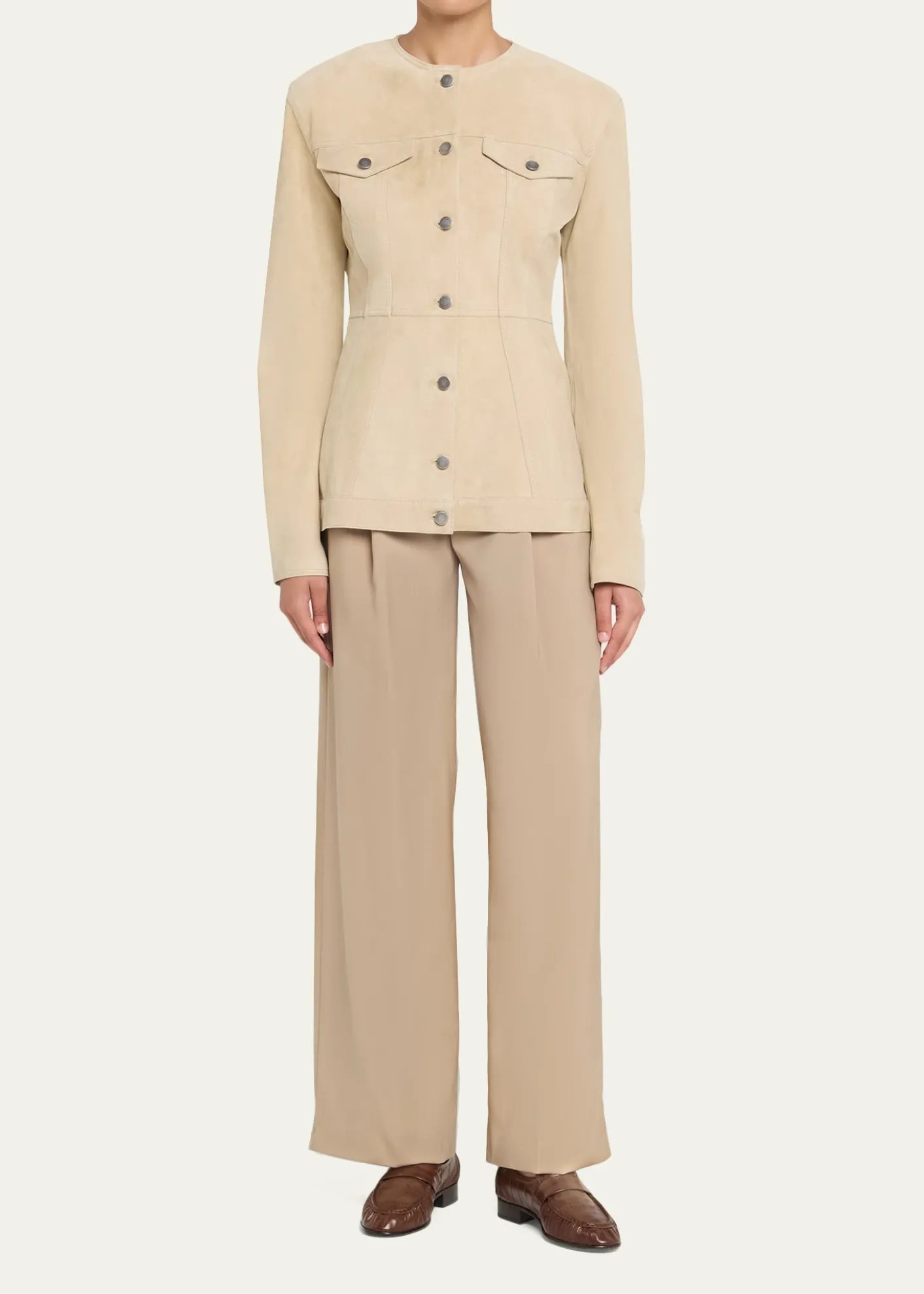 HAIKURETemple Paneled Suede Jacket