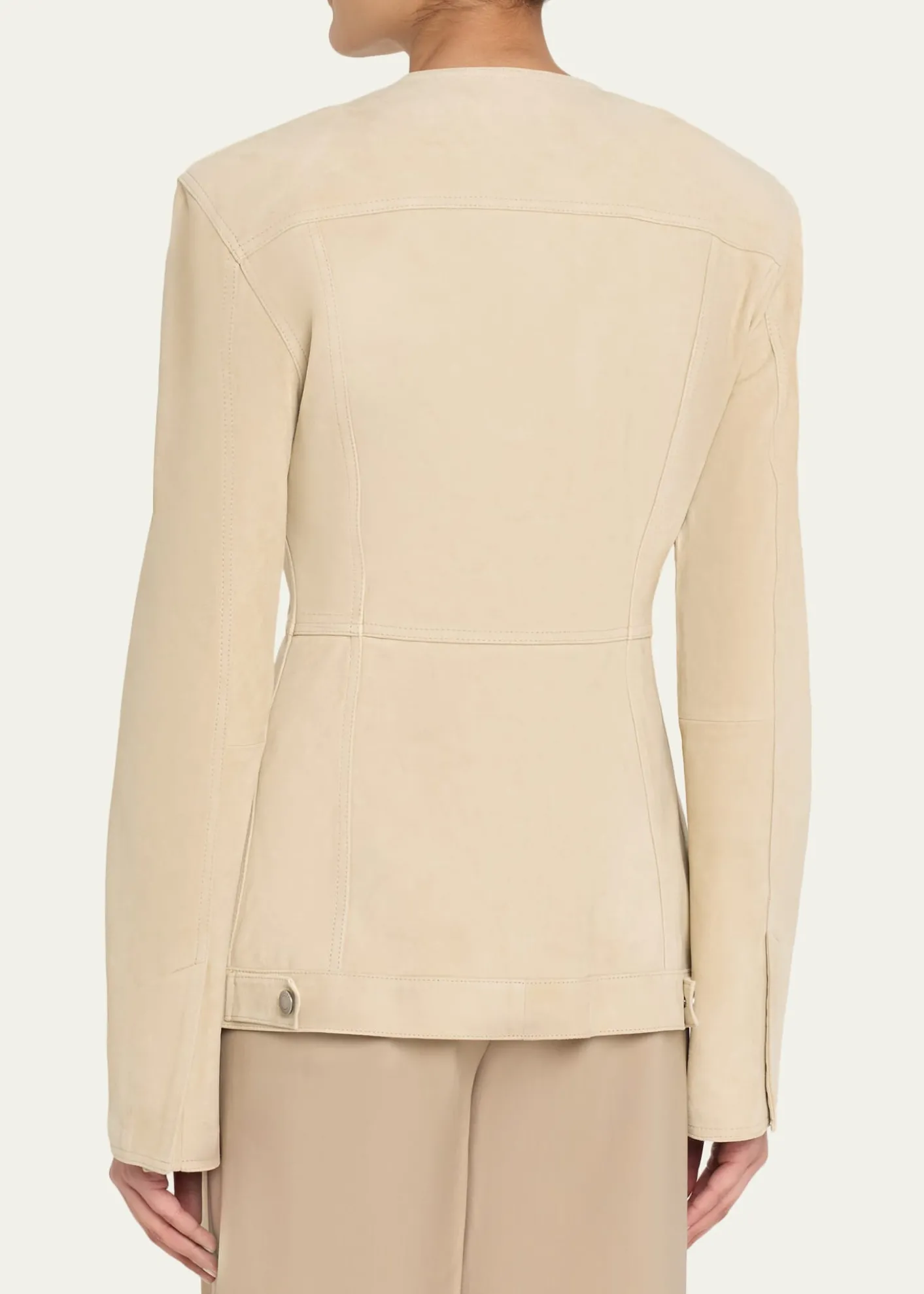 HAIKURETemple Paneled Suede Jacket