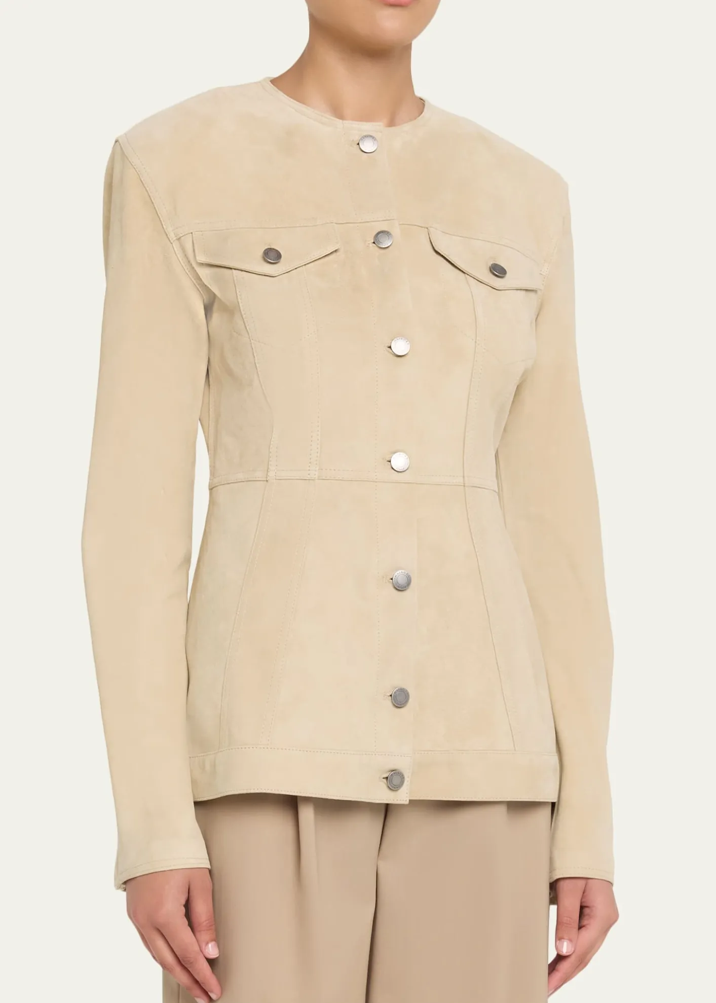 HAIKURETemple Paneled Suede Jacket