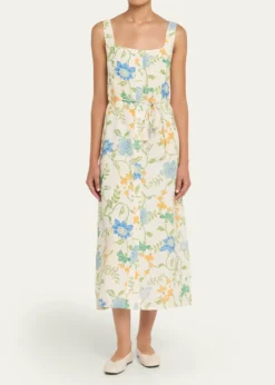 Hannah ArtwearPaloma Bloom Button-Front Linen Dress