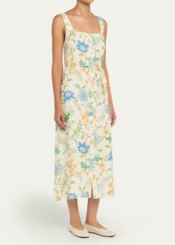 Hannah ArtwearPaloma Bloom Button-Front Linen Dress