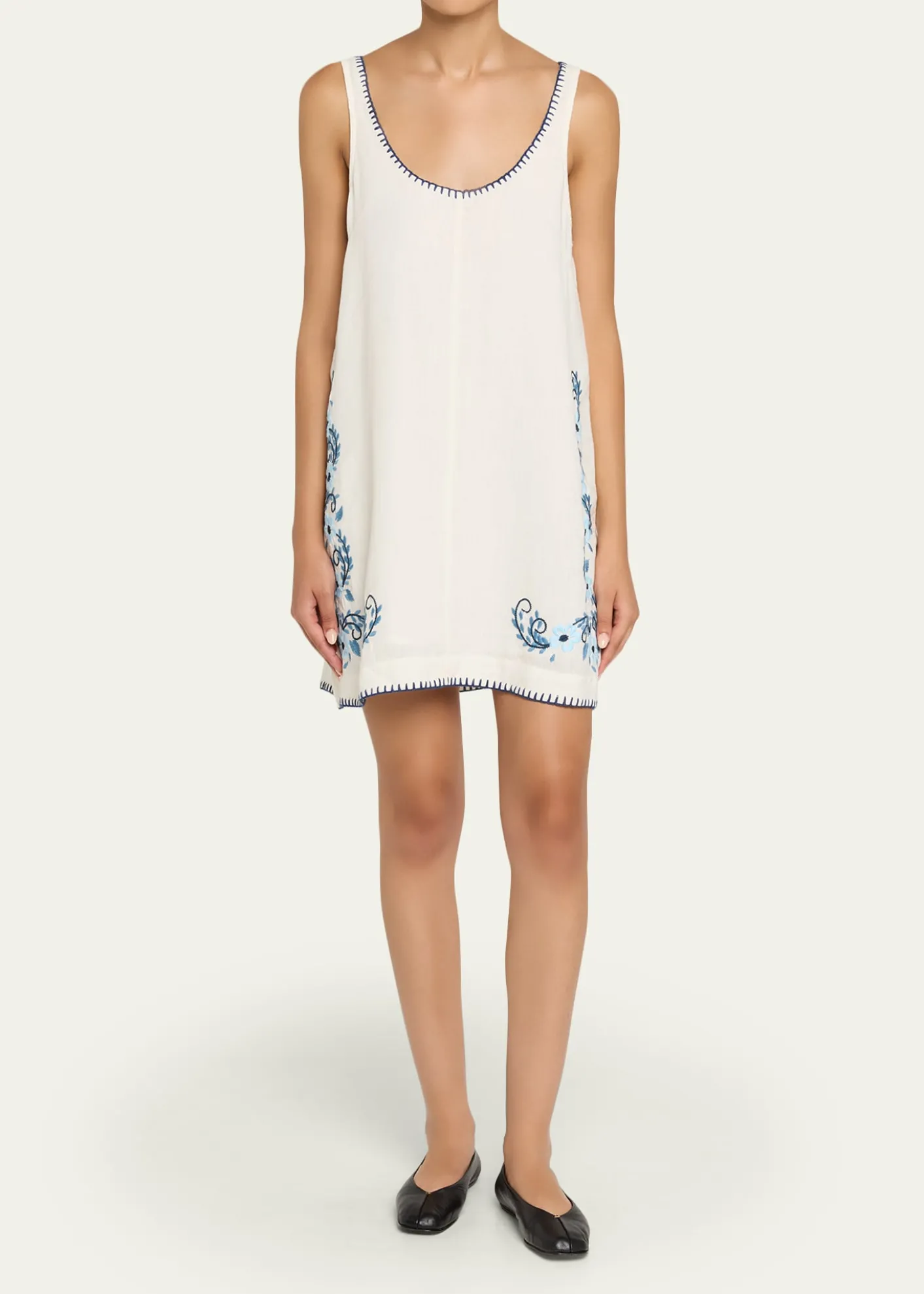 Hannah ArtwearSara Embroidered Linen Mini Dress