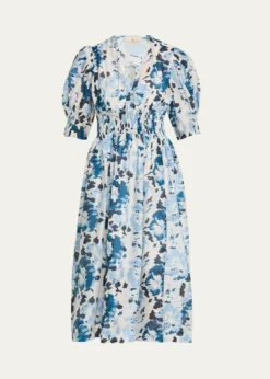 Hannah ArtwearSophia Puff-Sleeve Midi Dress
