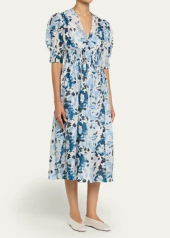 Hannah ArtwearSophia Puff-Sleeve Midi Dress