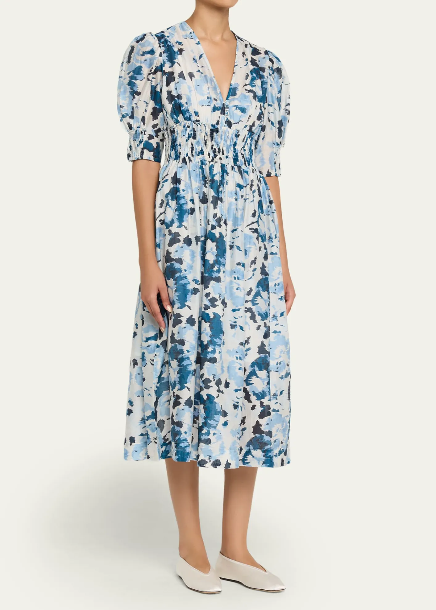 Hannah ArtwearSophia Puff-Sleeve Midi Dress