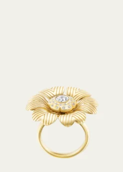 Harwell Godfrey18K Yellow Gold Camellia Ring with Diamonds