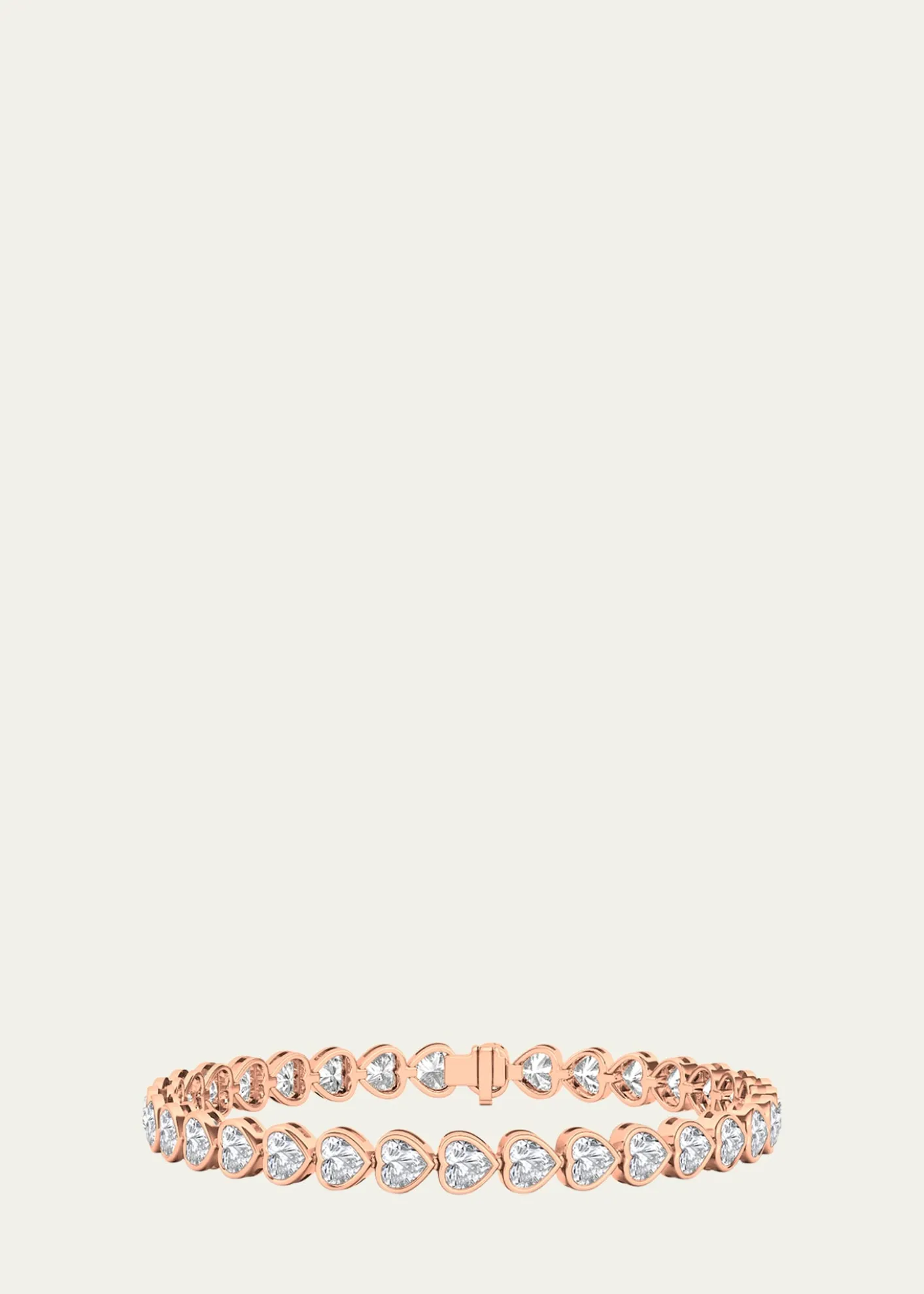 HauteCarat18K Heart Shape Bezel Lab Grown Diamond Bracelet