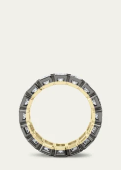 HauteCarat18K Emerald Cut Bezel Lab Grown Diamond Eternity Band, 9.0tcw