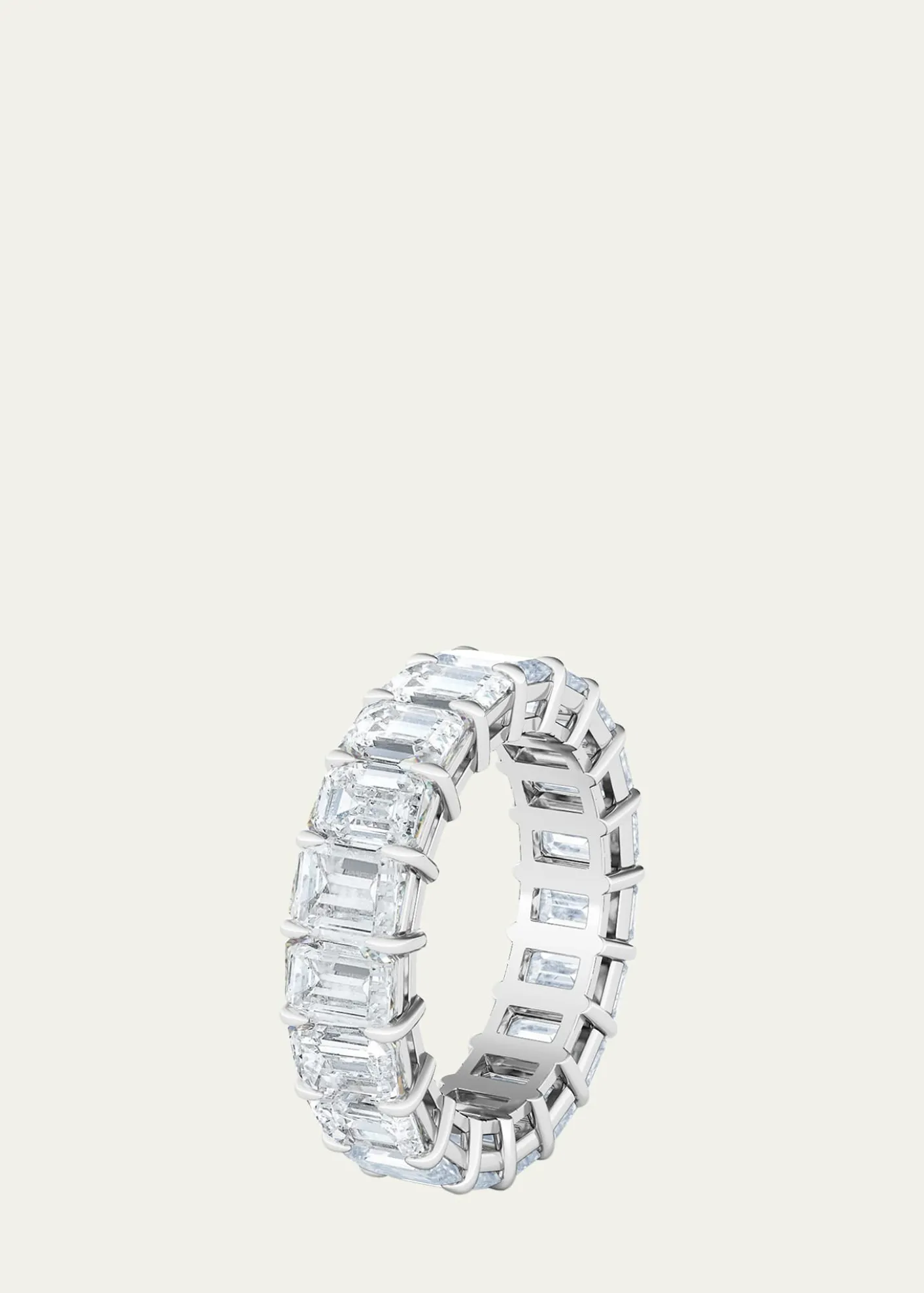 HauteCarat18K Emerald Cut Lab Grown Diamond Eternity Band, 9.0tcw