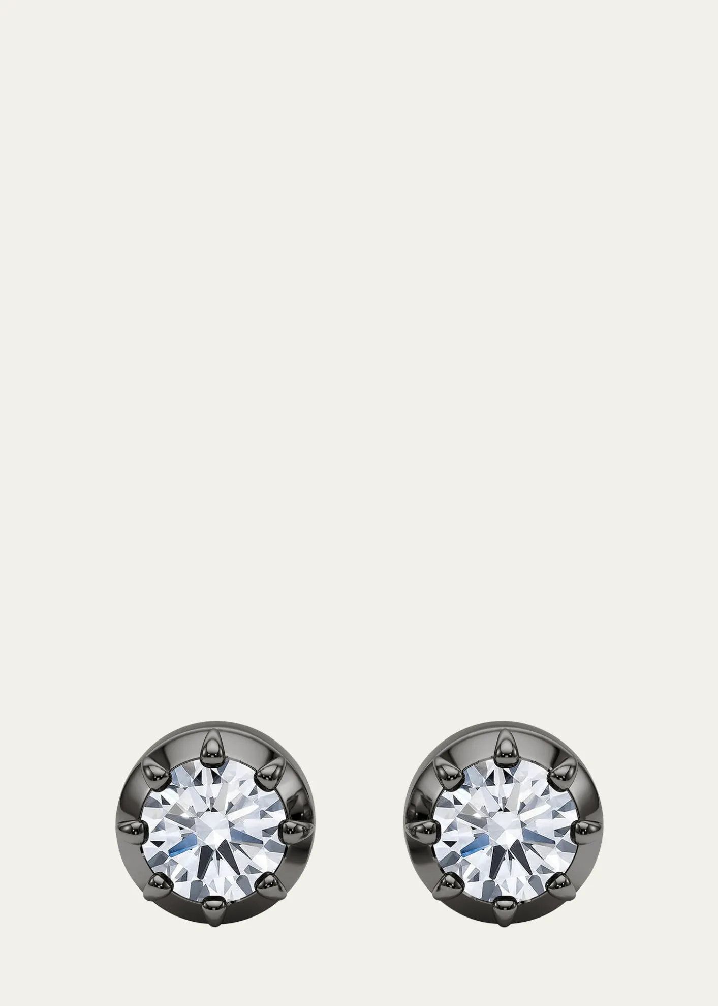 HauteCarat18K Georgian Cut Lab Grown Diamond Stud Earrings, 4.0tcw