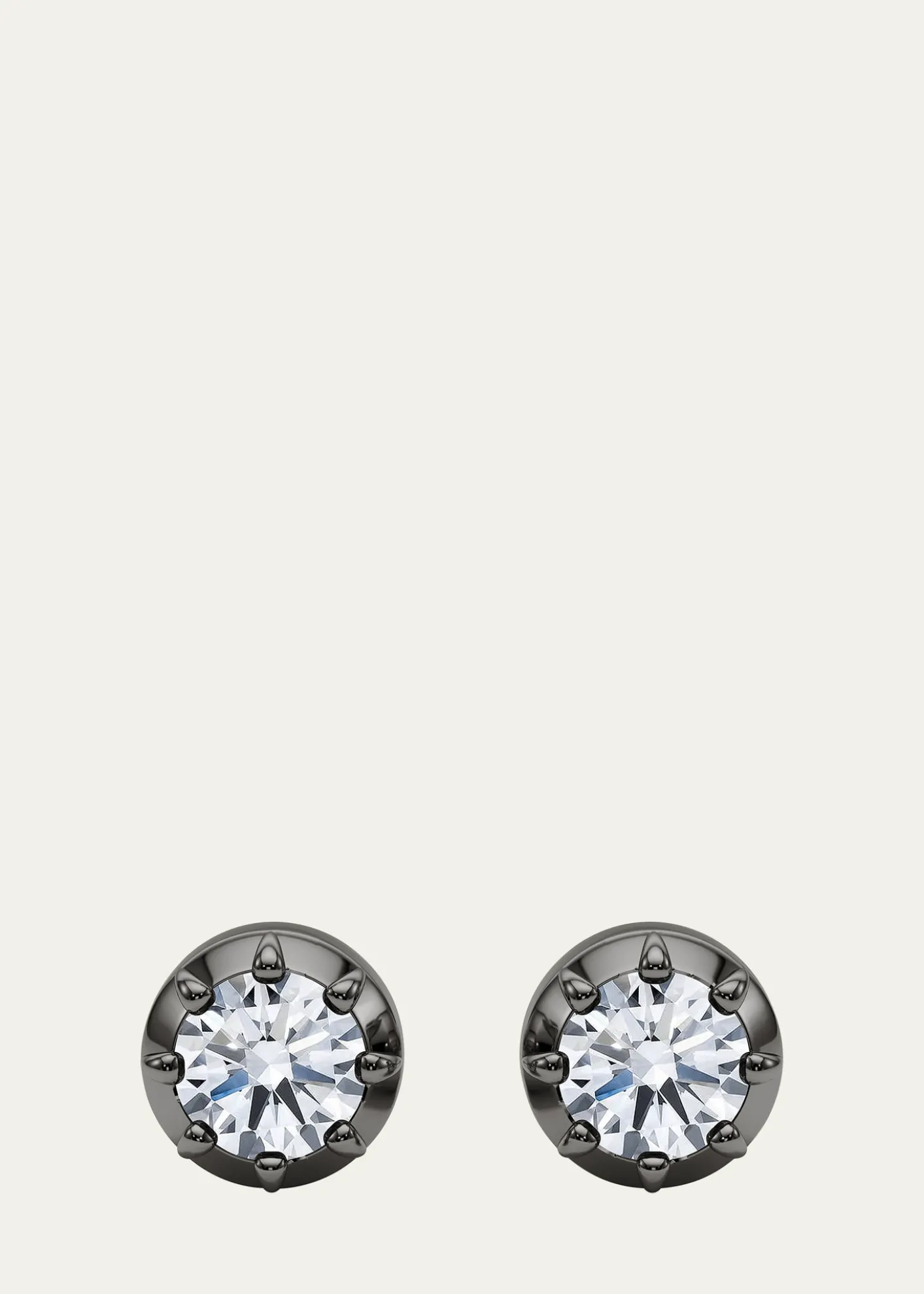HauteCarat18K Georgian Cut Lab Grown Diamond Stud Earrings, 2.0tcw