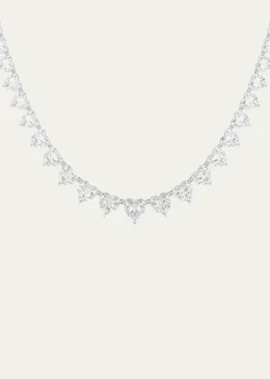 HauteCarat18K Graduated Heart Shape Lab Grown Diamond Necklace