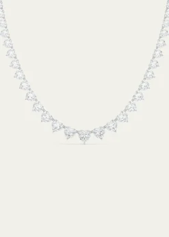 HauteCarat18K Graduated Heart Shape Lab Grown Diamond Necklace
